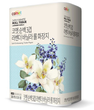 코멧 순백 3겹 라벤더 바닐라 롤화장지 30m, 30롤, 1팩